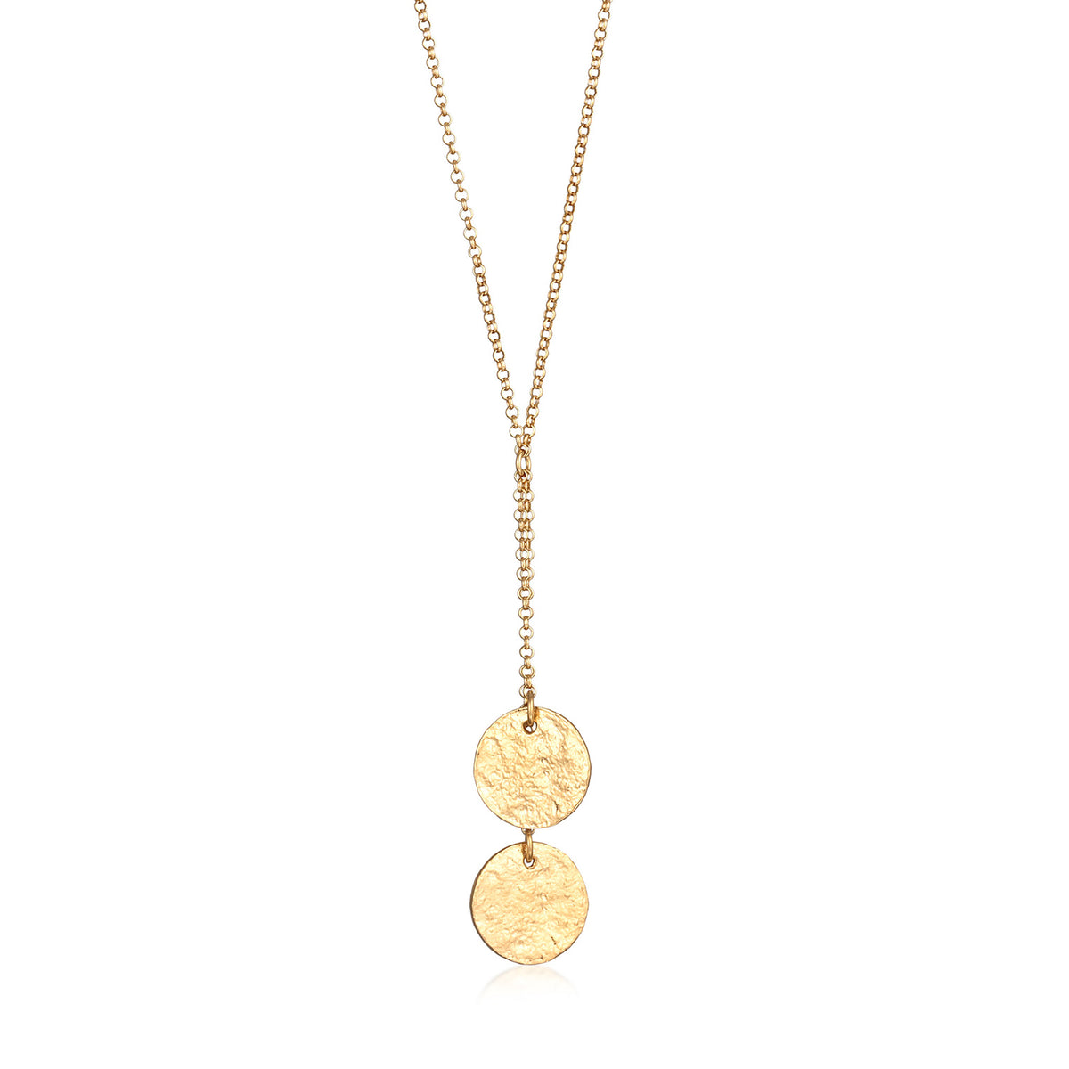 Gold - Elli | Y-Halskette Plättchen | 925er Sterling Silber Vergoldet