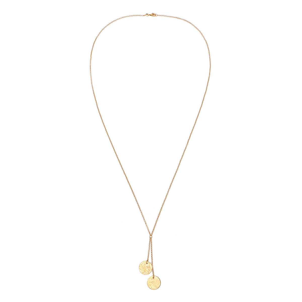 Gold - Elli | Y-Halskette Plättchen | 925er Sterling Silber Vergoldet