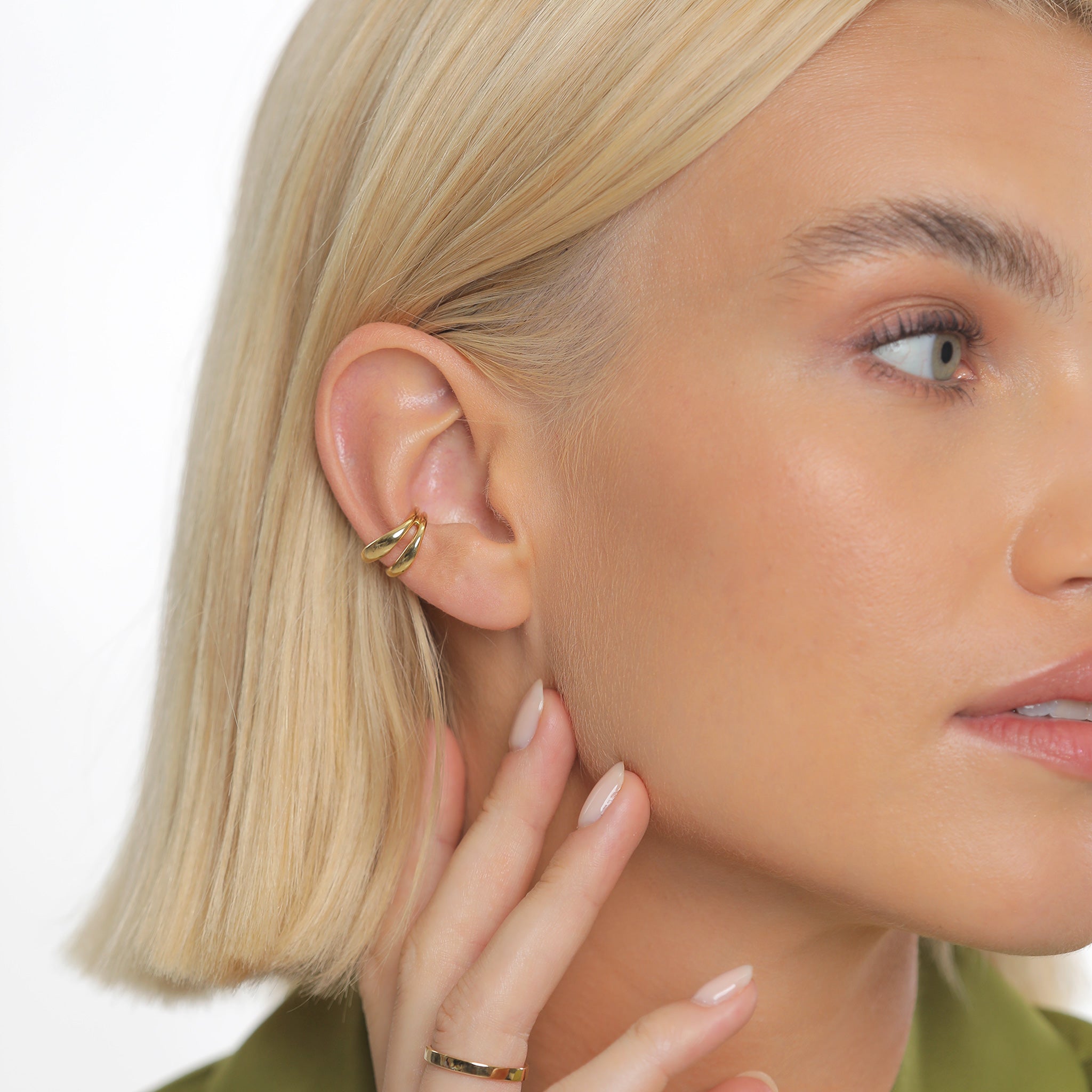 Gold - Elli PREMIUM | Single Earcuff Organic |925er Sterling Silber vergoldet