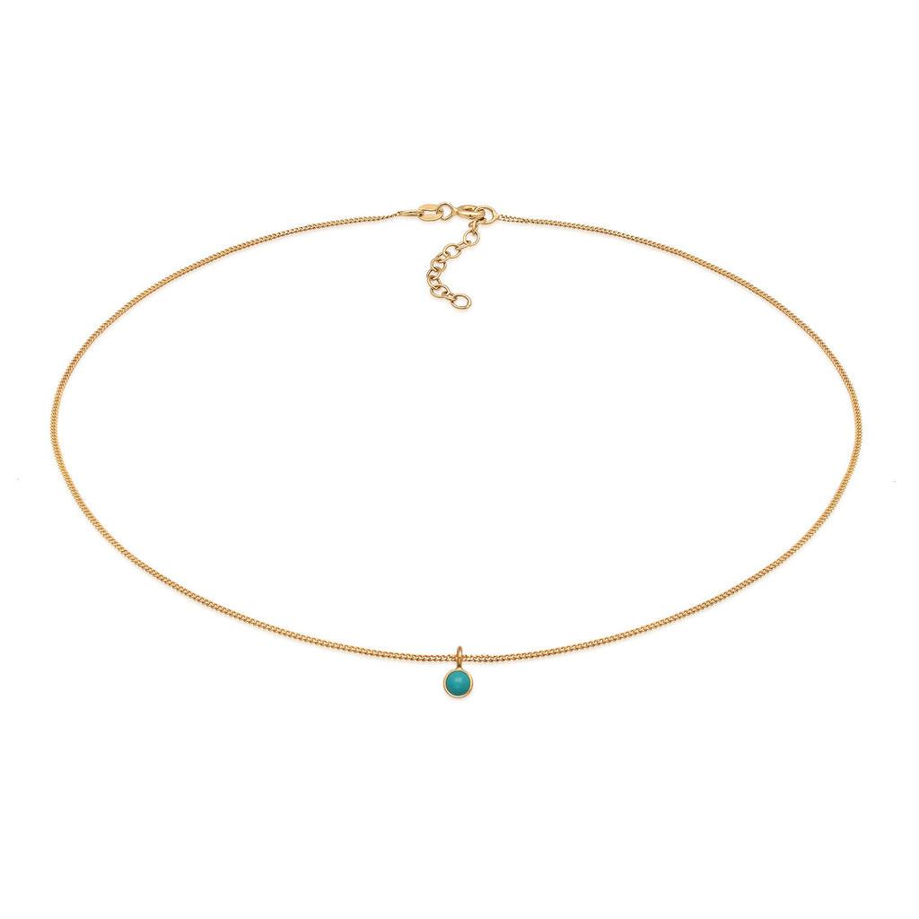 Gold - Elli | Choker | Howlith (türkis)| 925er Sterling Silber vergoldet