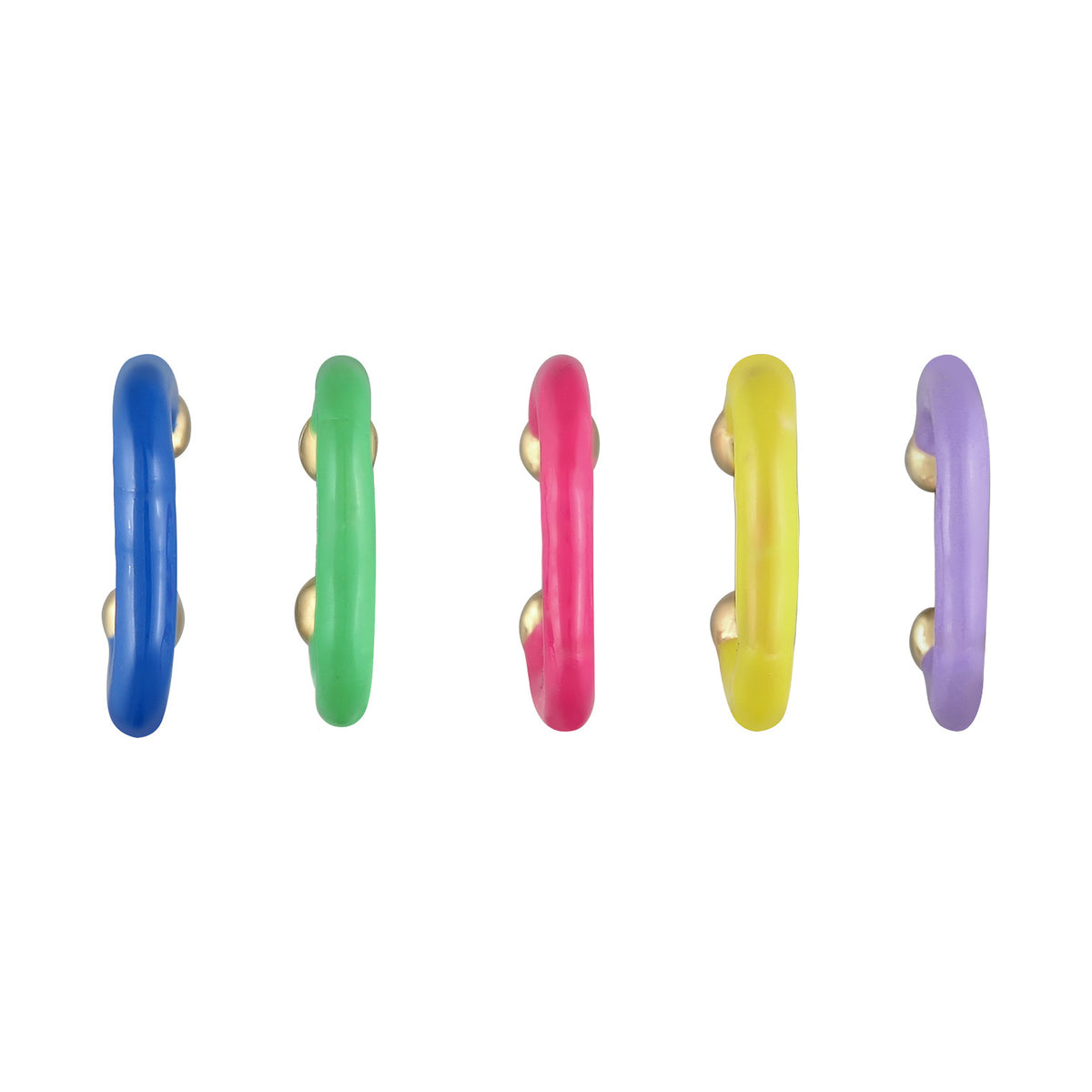 Bunt - Elli | Earcuff 5er Set | Emaille (bunt) | 925er Silber vergoldet