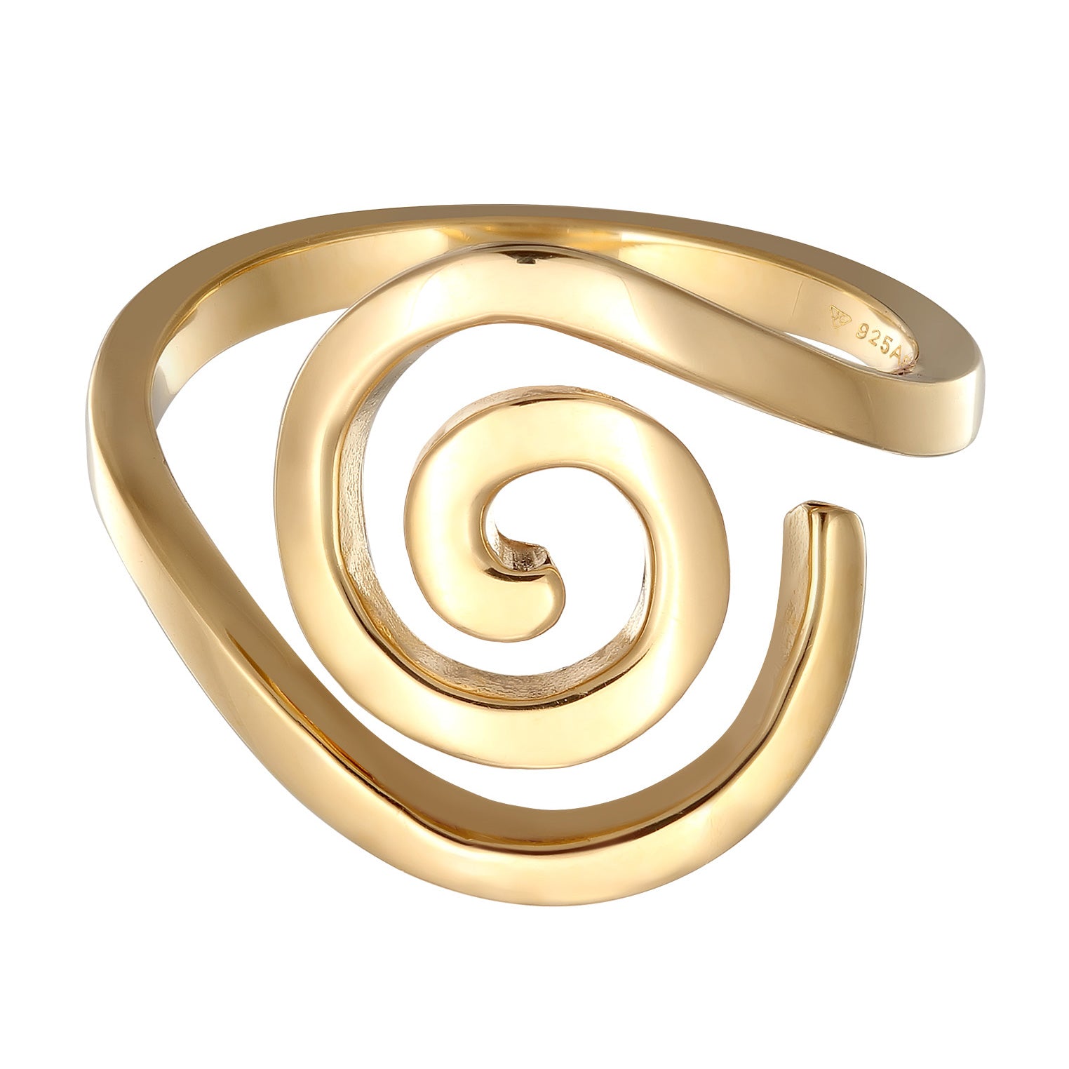 Gold engravable - Elli | Ring Spirale | 925er Sterling Silber Vergoldet