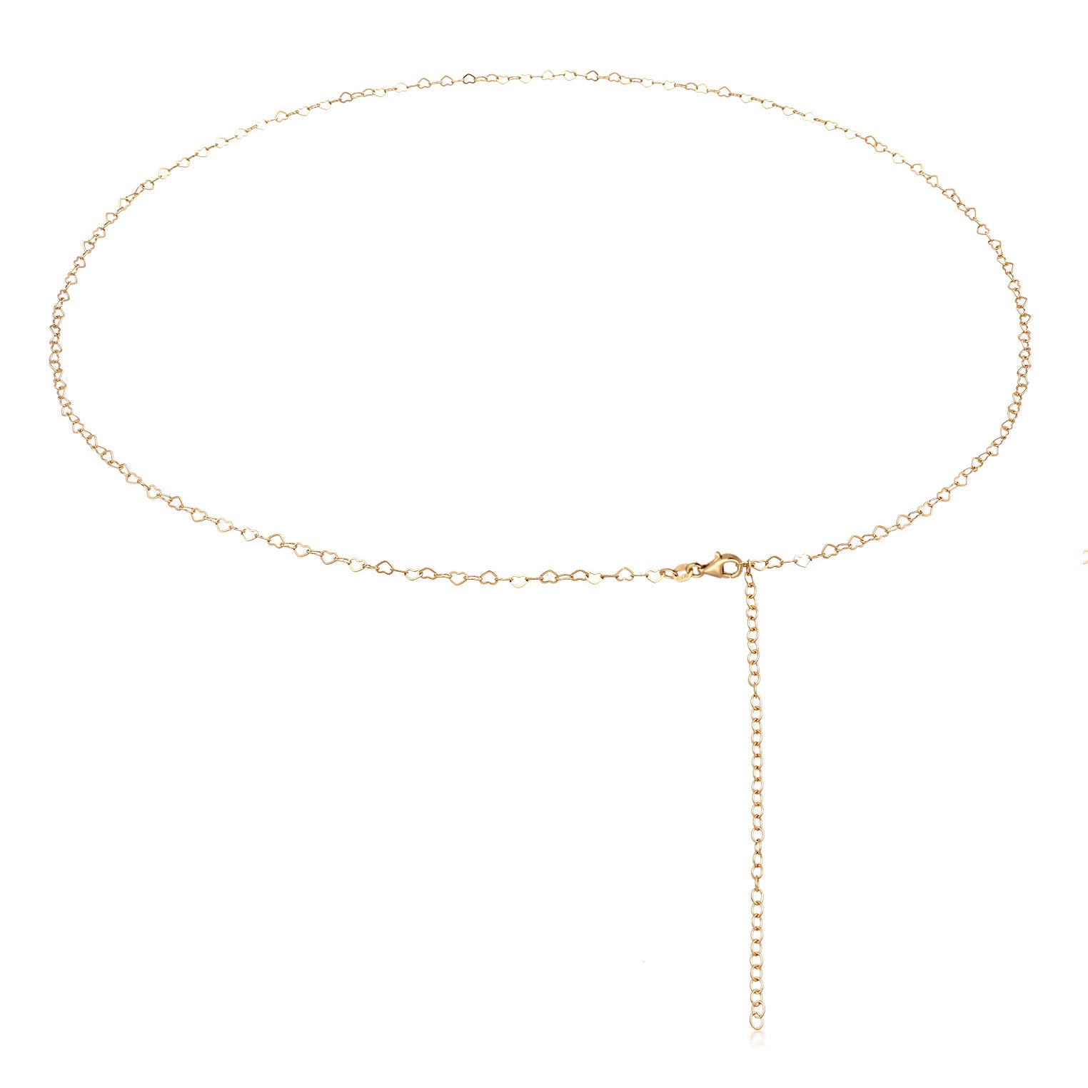 Gold - Elli | Bauchkette Herz | 925er Sterling Silber Vergoldet