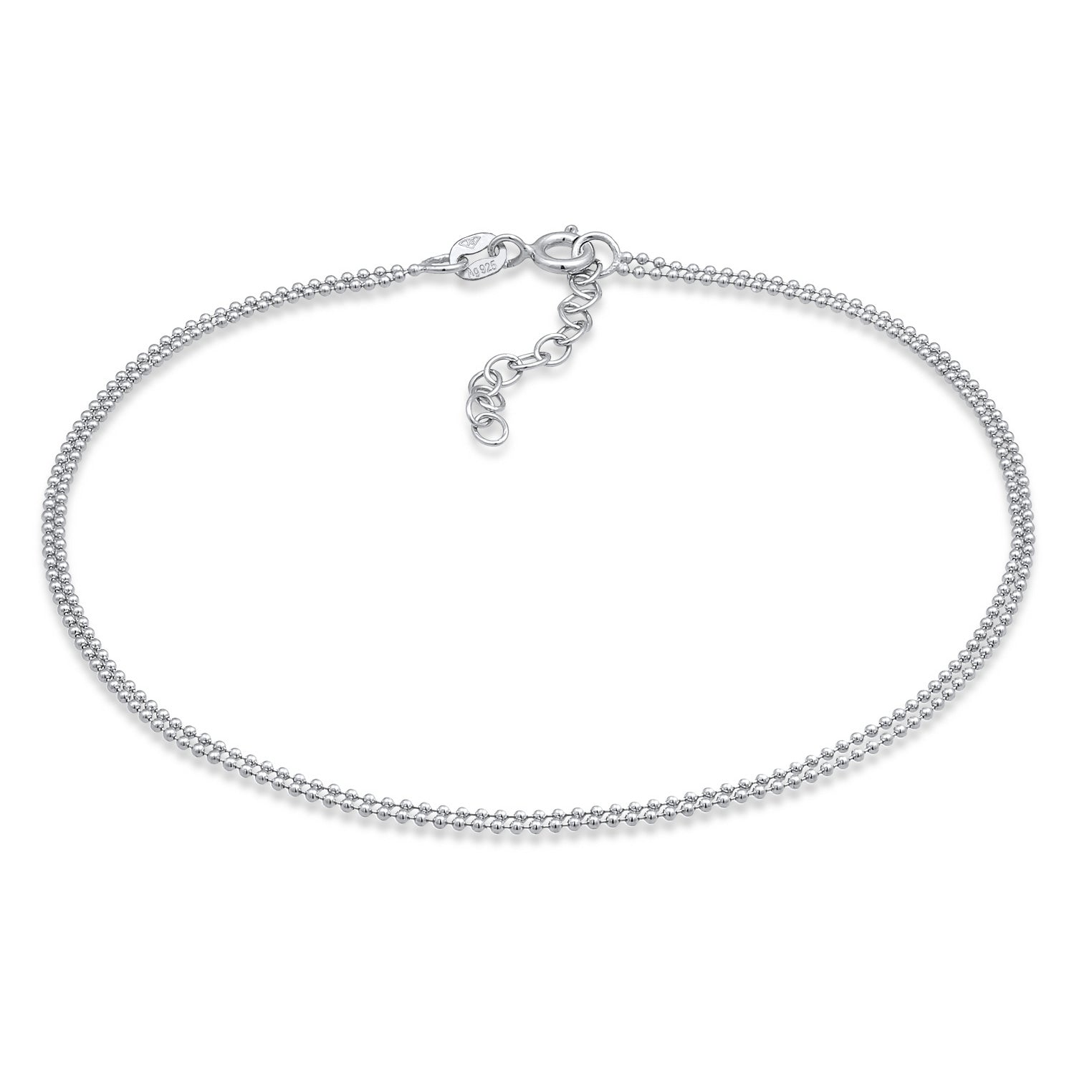 Silber - Elli | Kugel-Fußkettchen Sommer | 925er Sterling Silber