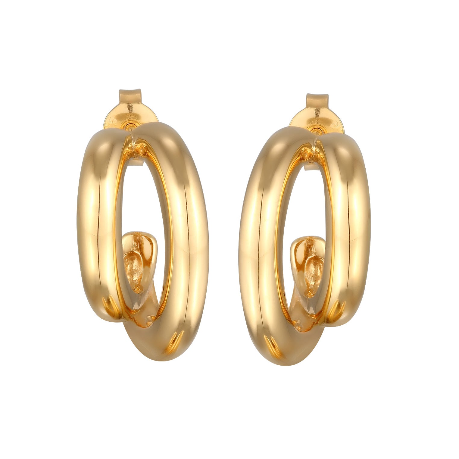 Gold - Elli PREMIUM | Ohrstecker Spirale | 925er Sterling Silber vergoldet