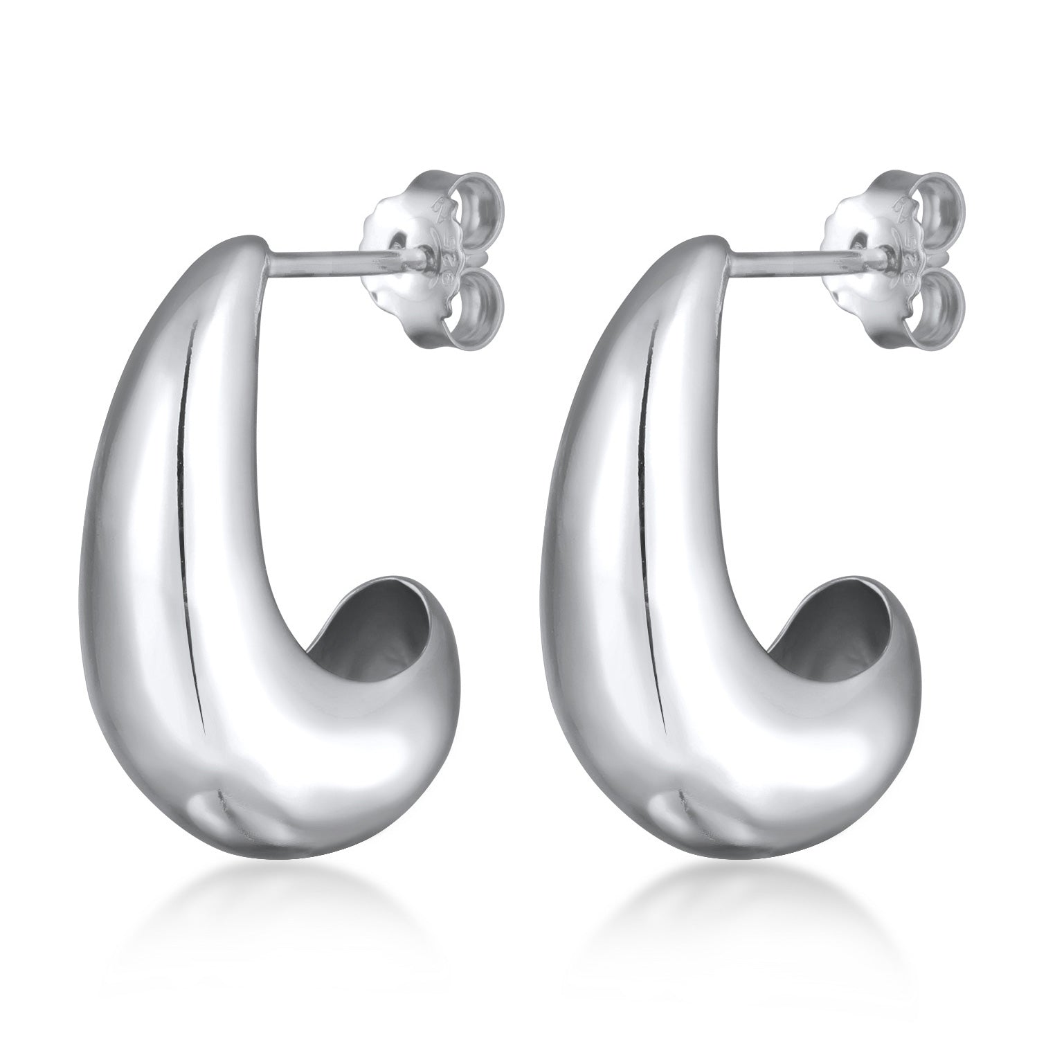 Silber - Elli | Ohrstecker | Halbcreole | 925 Sterling Silber