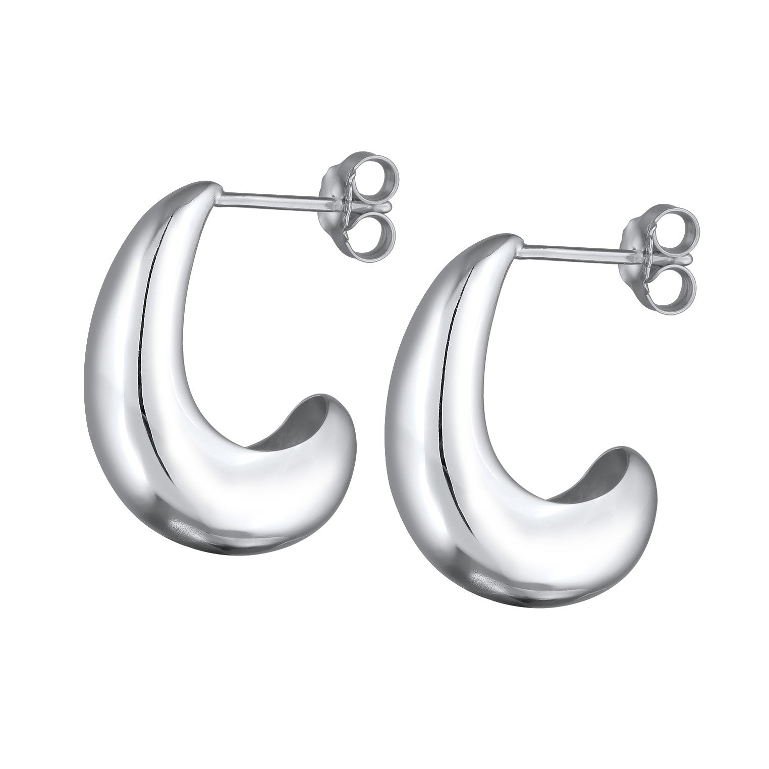 Silber - Elli | Ohrstecker | Halbcreole | 925 Sterling Silber