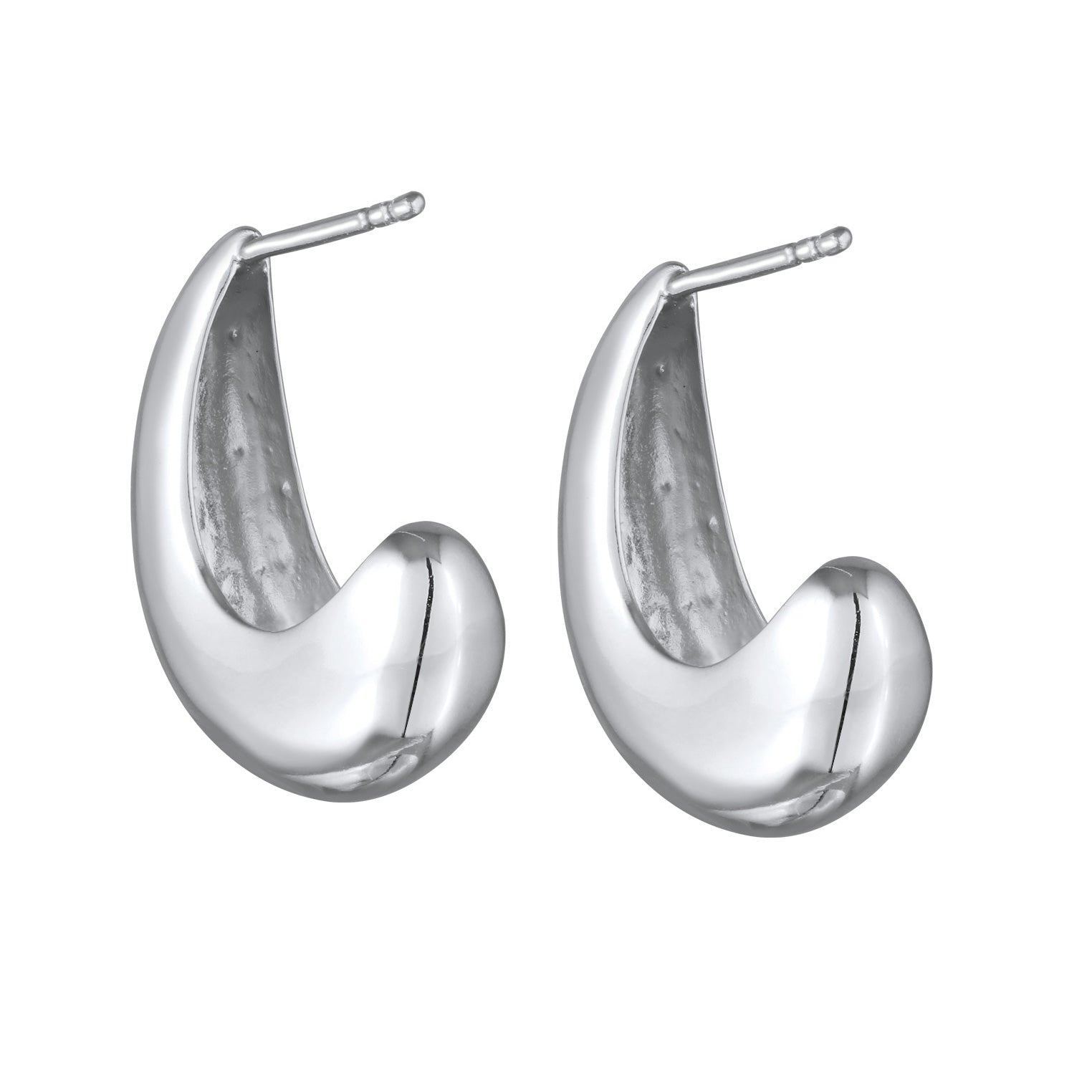 Silber - Elli | Ohrstecker | Halbcreole | 925 Sterling Silber