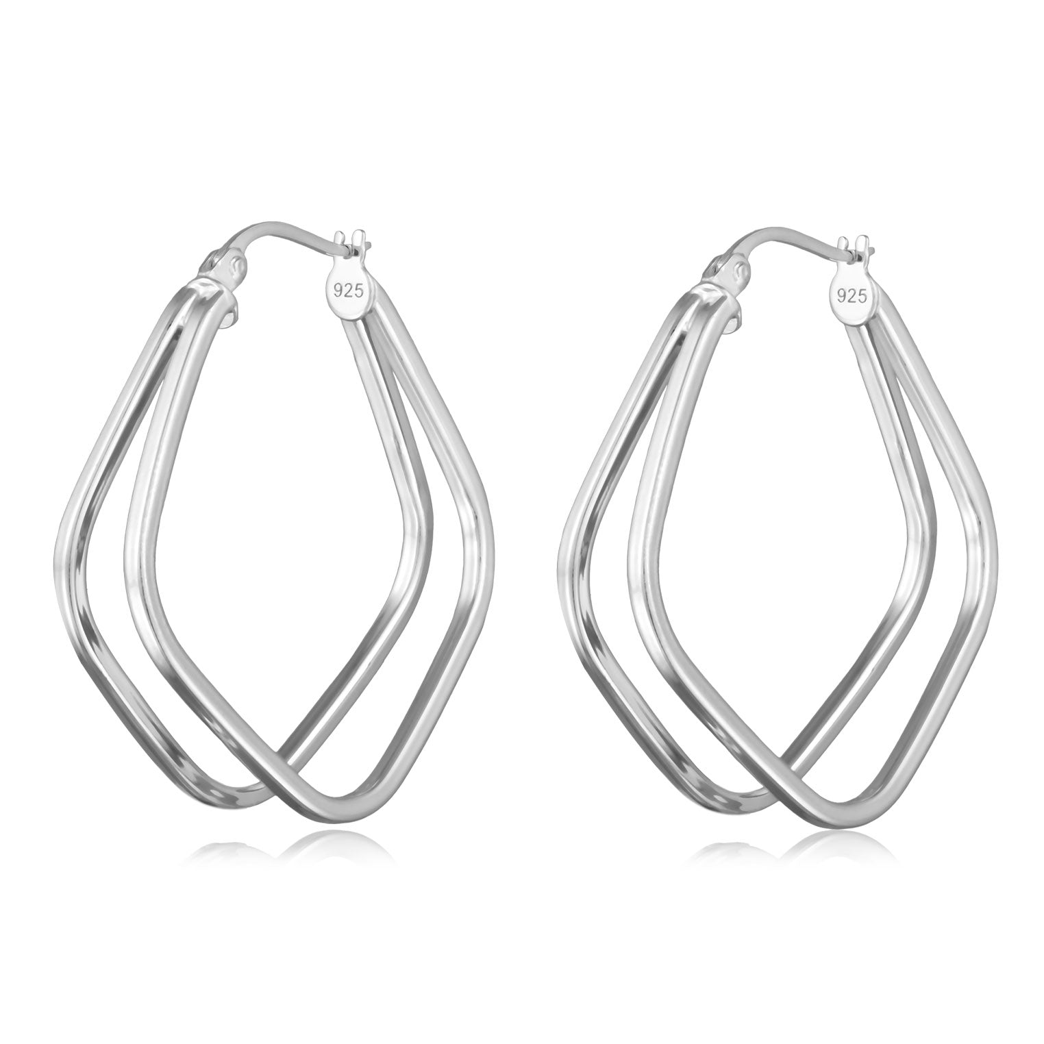 Silber - Elli | Creolen | Rechteck | 925 Sterling Silber