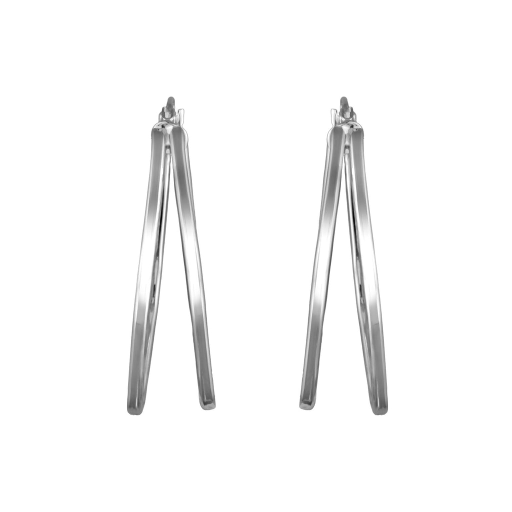 Silber - Elli | Creolen | Rechteck | 925 Sterling Silber