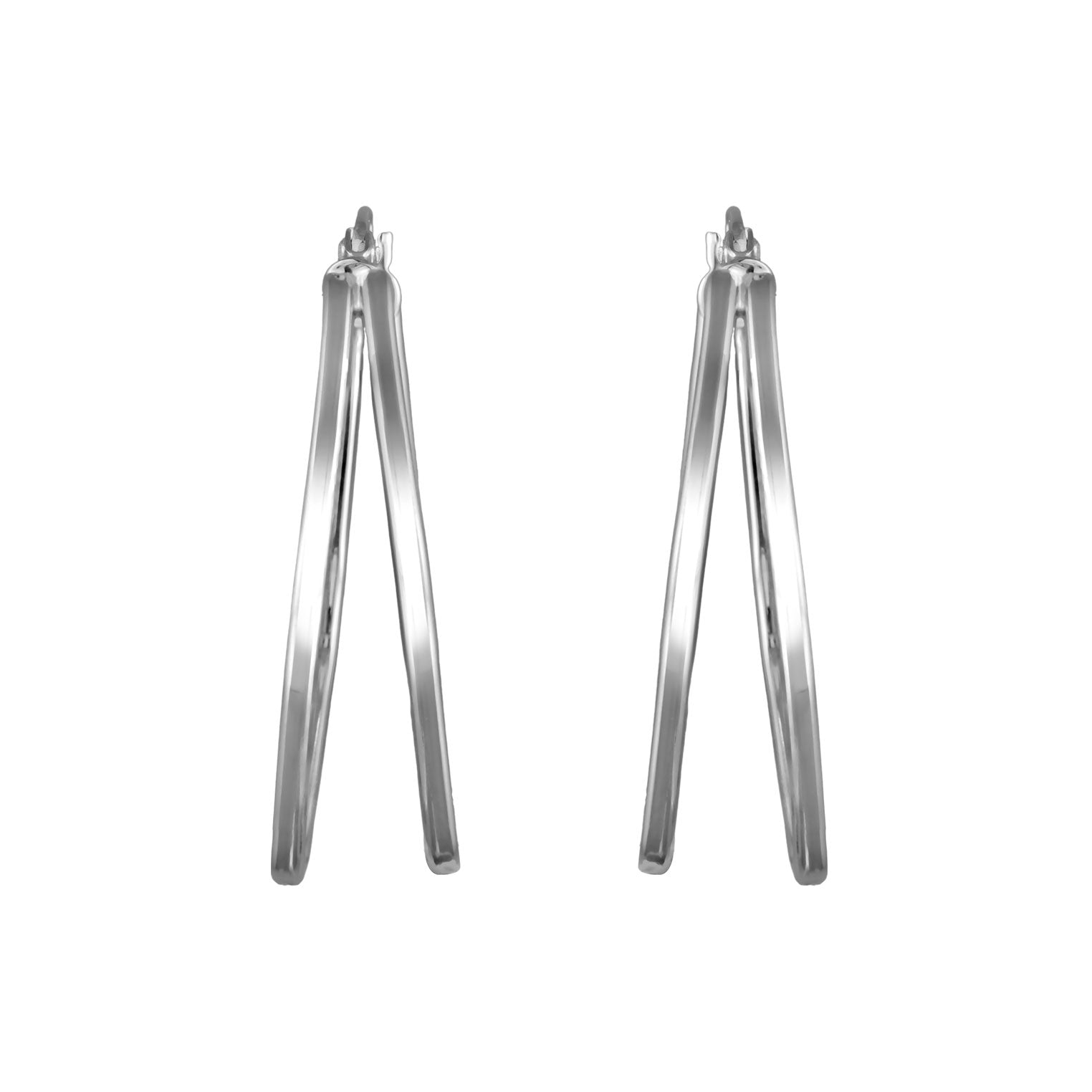 Silber - Elli | Creolen | Rechteck | 925 Sterling Silber