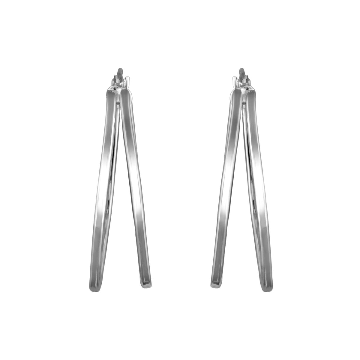 Silber - Elli | Creolen | Rechteck | 925 Sterling Silber