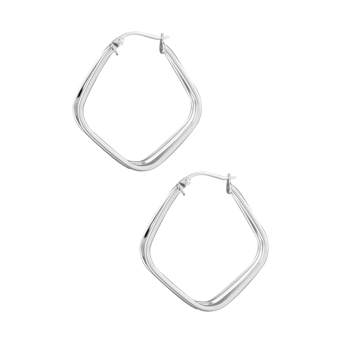 Silber - Elli | Creolen | Rechteck | 925 Sterling Silber