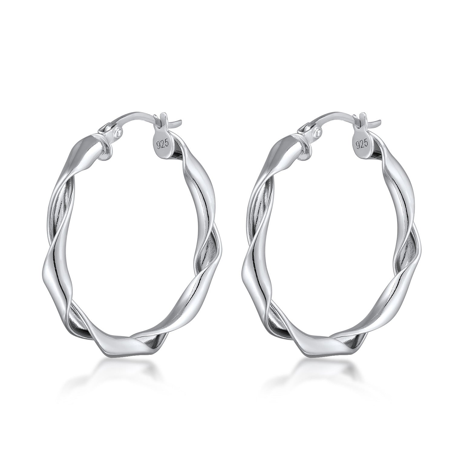 Silber - Elli | Creolen | Twisted Look | 925 Sterling Silber