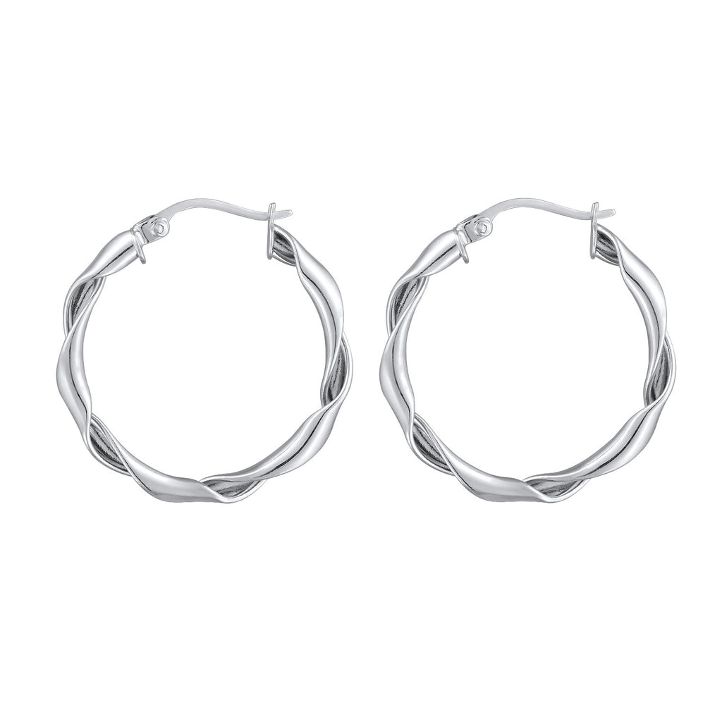 Silber - Elli | Creolen | Twisted Look | 925 Sterling Silber