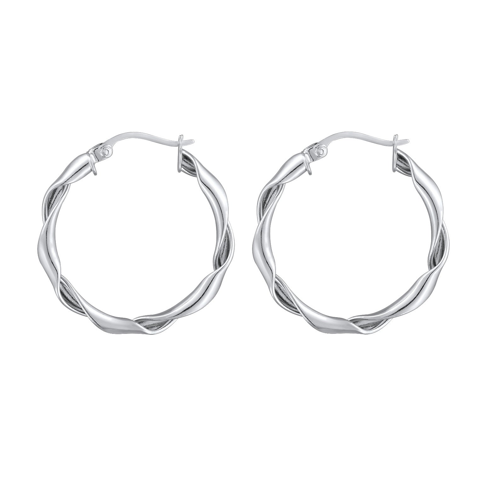 Silber - Elli | Creolen | Twisted Look | 925 Sterling Silber