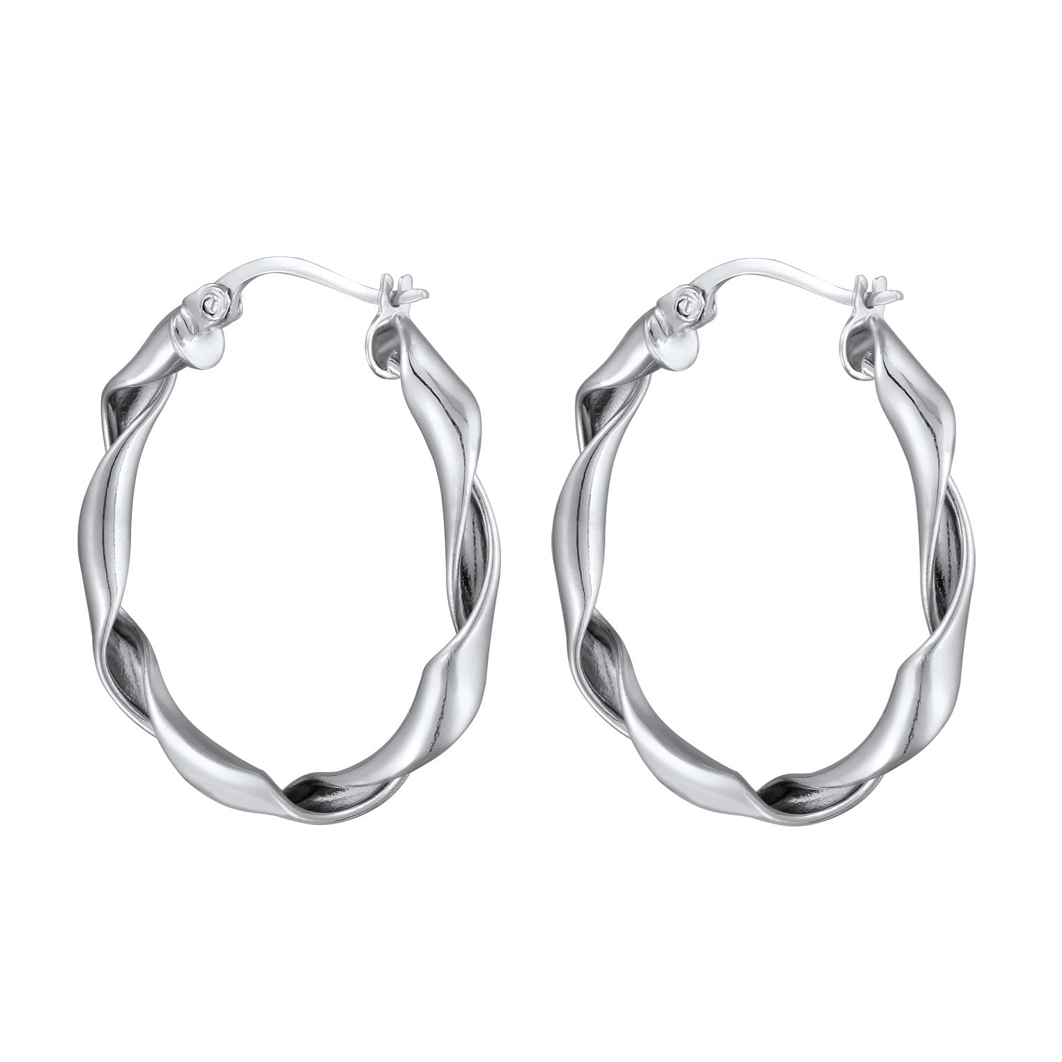 Silber - Elli | Creolen | Twisted Look | 925 Sterling Silber