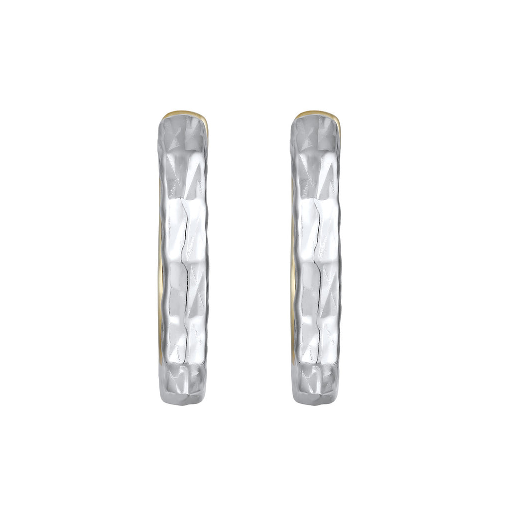 Zweifarbig - Elli | Creolen Organic Bicolor | 925 Sterling Silber