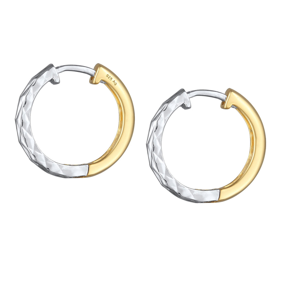 Zweifarbig - Elli | Creolen Organic Bicolor | 925 Sterling Silber