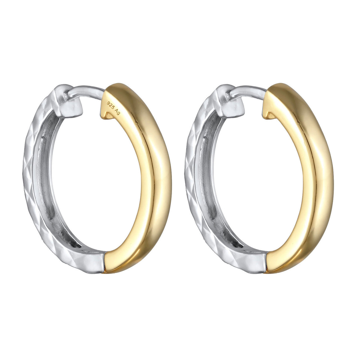 Zweifarbig - Elli | Creolen Organic Bicolor | 925 Sterling Silber