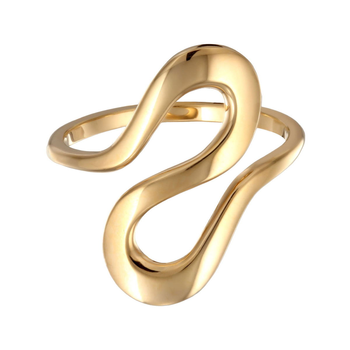 Gold - Elli | Ring Welle Organic | 925er Sterling Silber Vergoldet