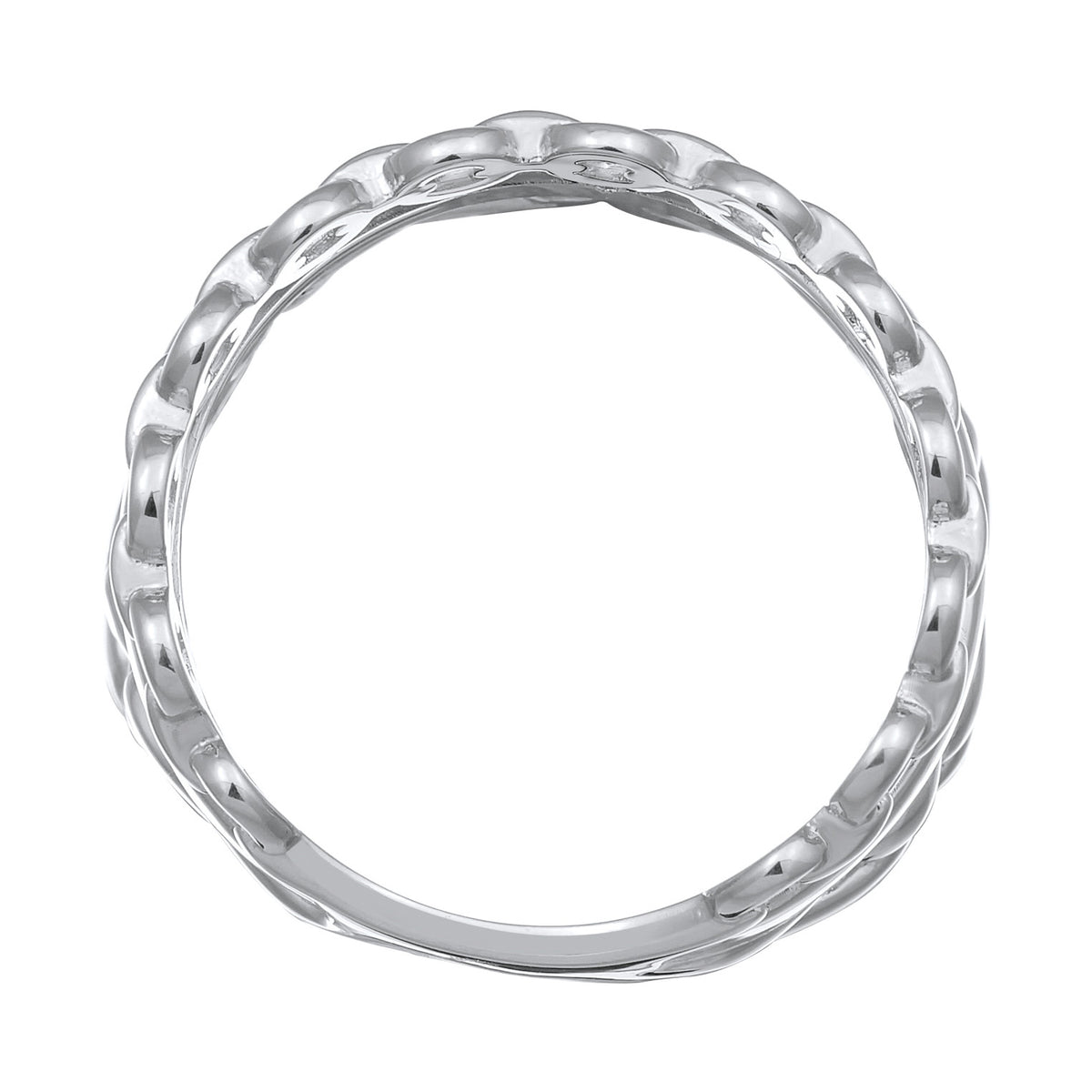 Silber - Elli | Bandring Glieder Geflochten | Messing