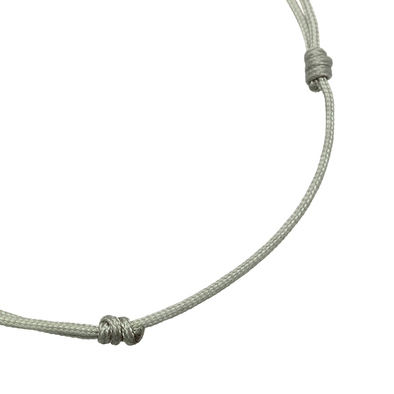 Grau - Elli | Armband Flugzeug Anhänger | Nylon (Grau) | 925er Sterling Silber