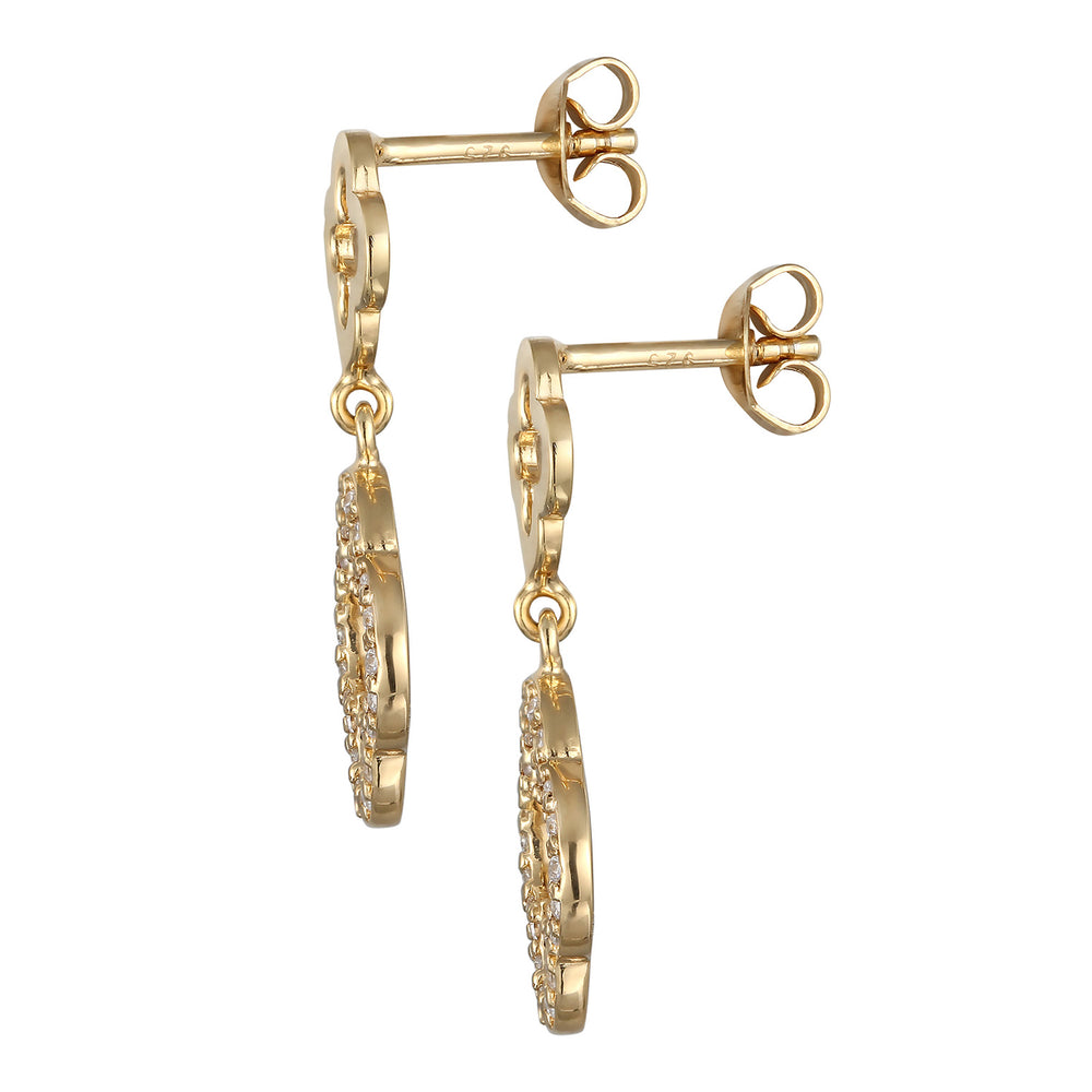 Cloverleaf stud earrings | Zirconia (white)