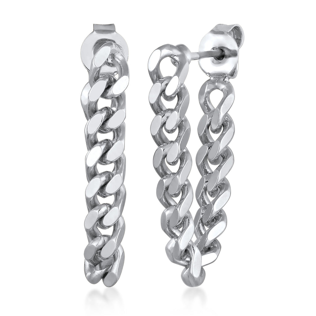Silber - Elli | Ohrstecker Ketten Element | Messing
