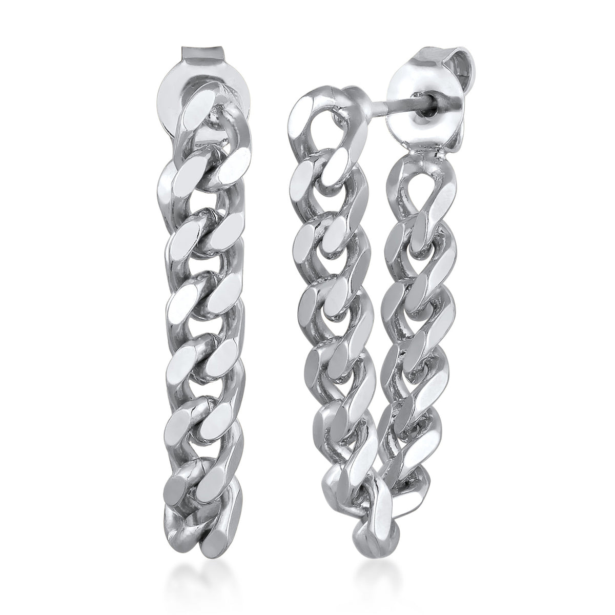 Silber - Elli | Ohrstecker Ketten Element | Messing