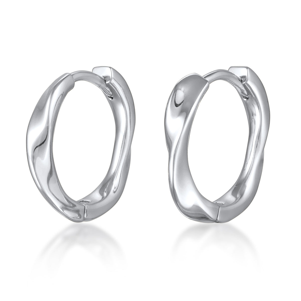 Silber - Elli | Creolen Twisted Organic | Messing