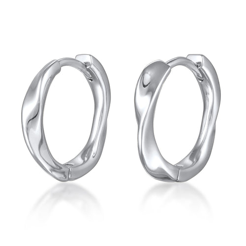 Silber - Elli | Creolen Twisted Organic | Messing