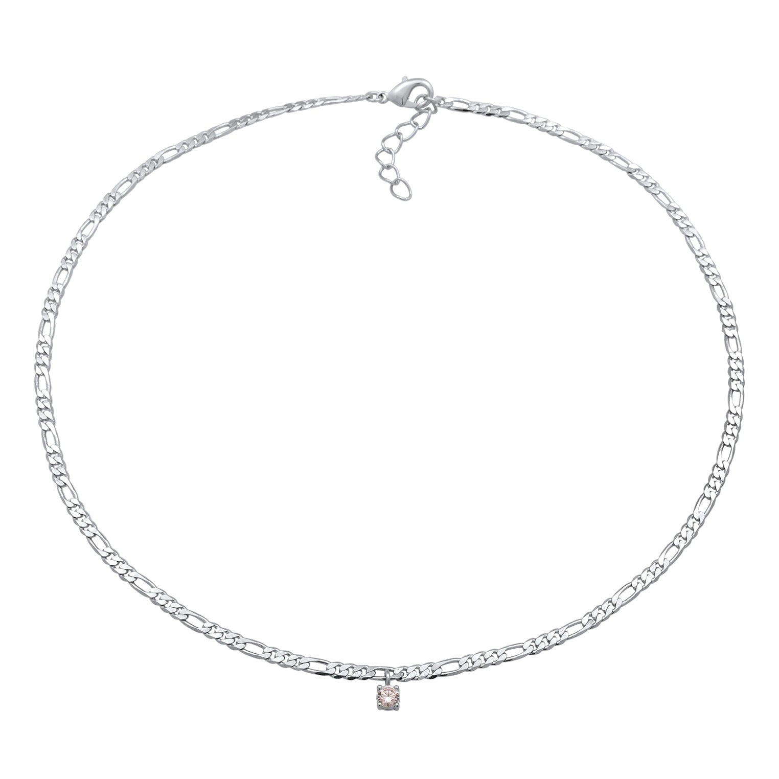 Silber - Elli | Figaro-Choker | Zirkonia | Messing