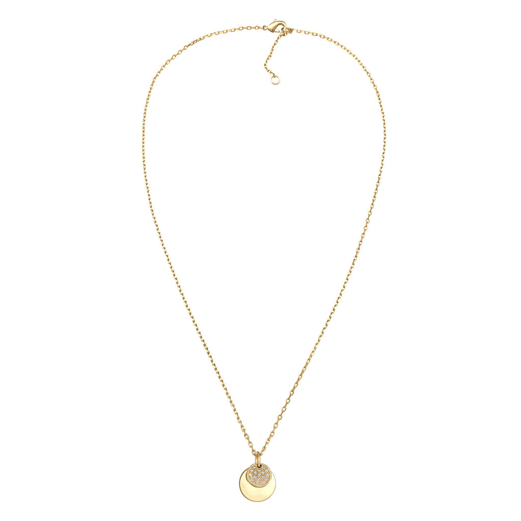 Gold - Elli | Halskette Plättchen | Glaskristalle | Goldfarben