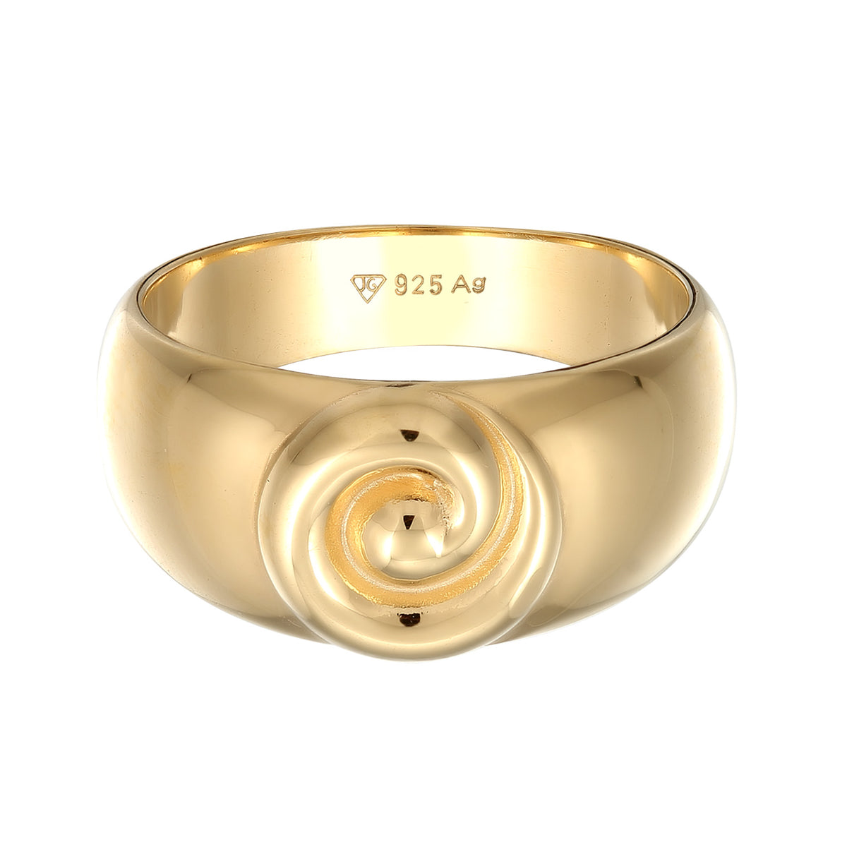 Gold - Elli | Siegelring Spirale | 925er Sterling Silber vergoldet