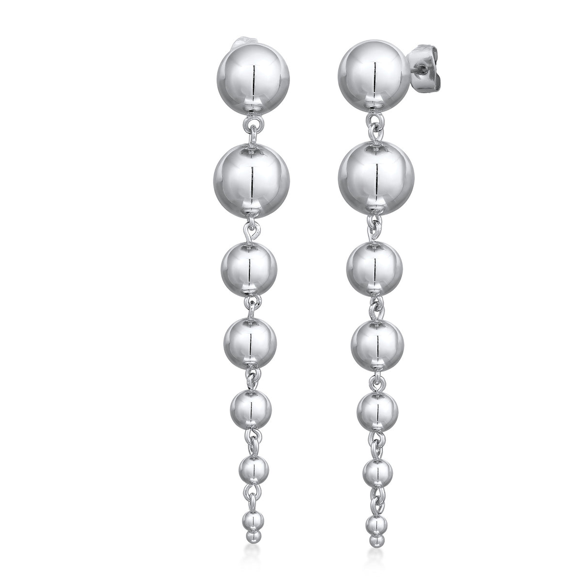Silber - Elli | Ohrstecker | Kugellook | Messing