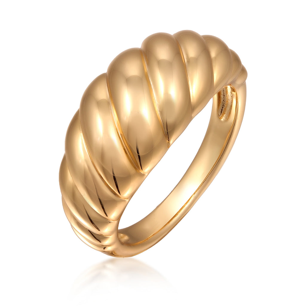Gold - Elli | Ring Gedreht | Messing | Goldfarben