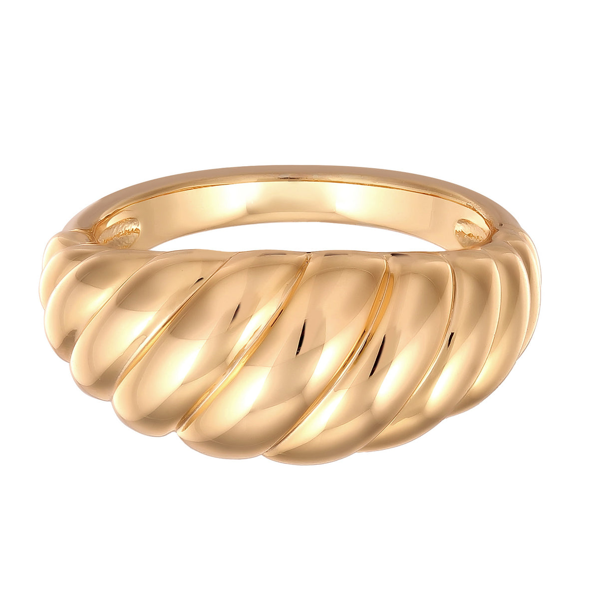 Gold - Elli | Ring Gedreht | Messing | Goldfarben