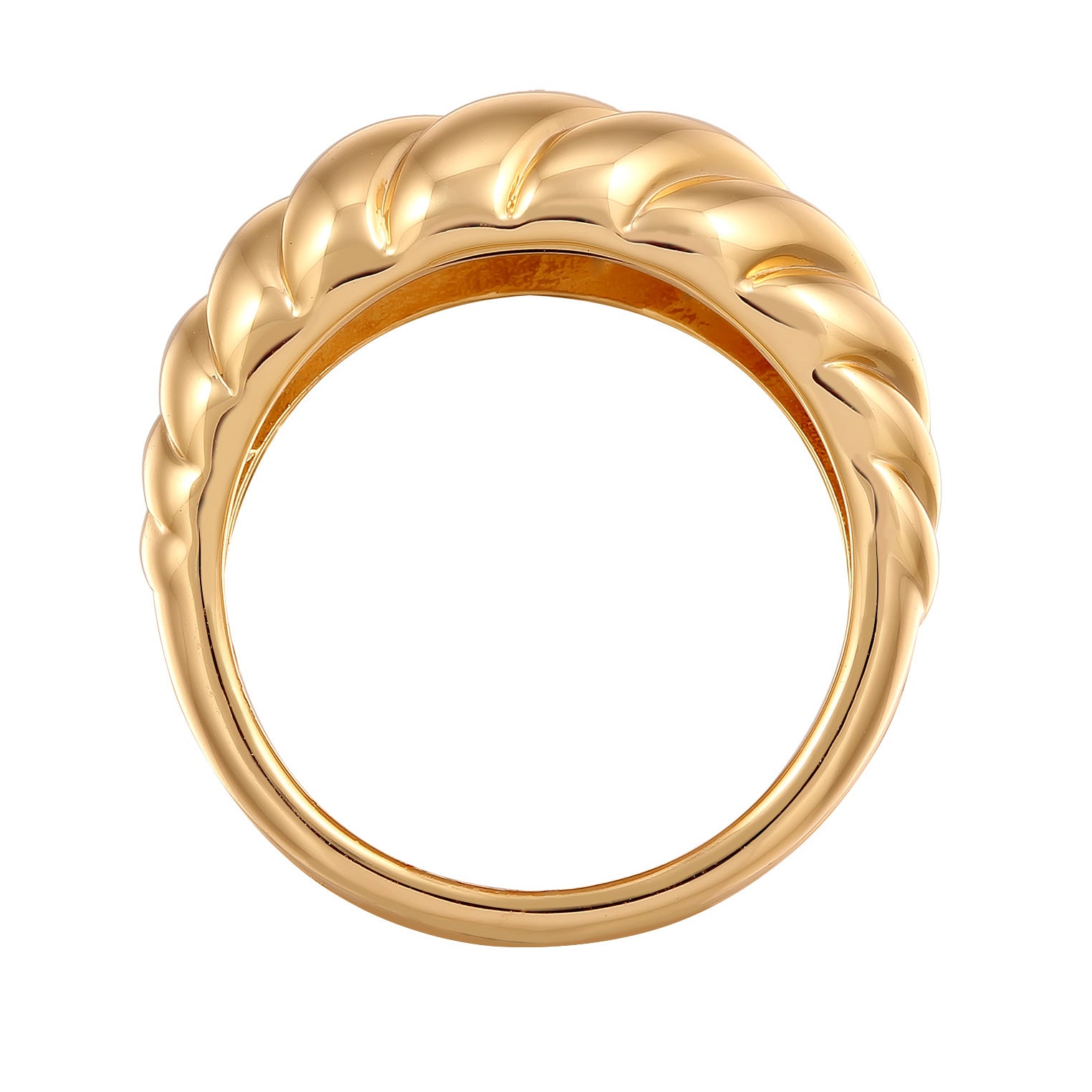 Gold - Elli | Ring Gedreht | Messing | Goldfarben