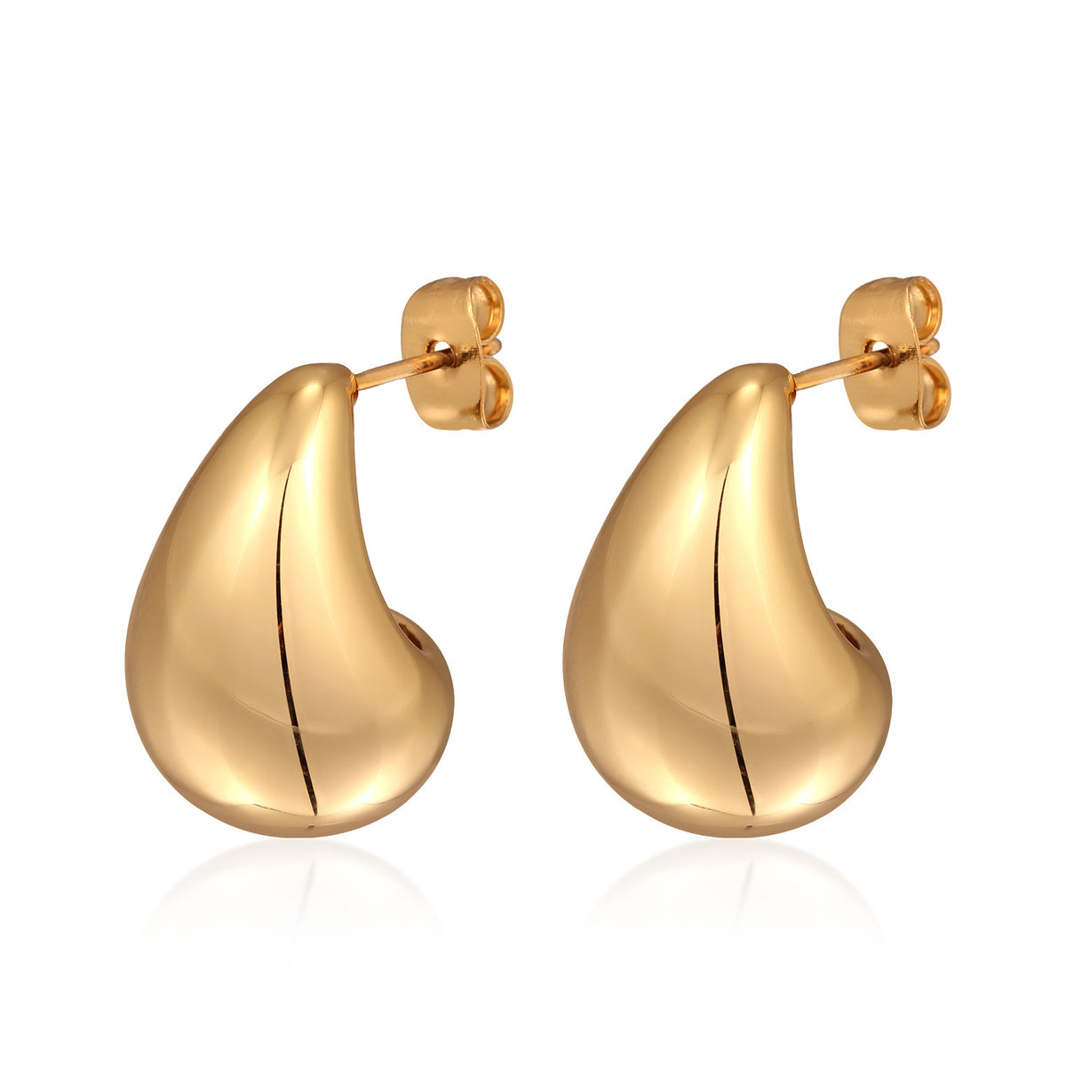 Gold - Elli | Ohrstecker Tropfen | Messing | Goldfarben