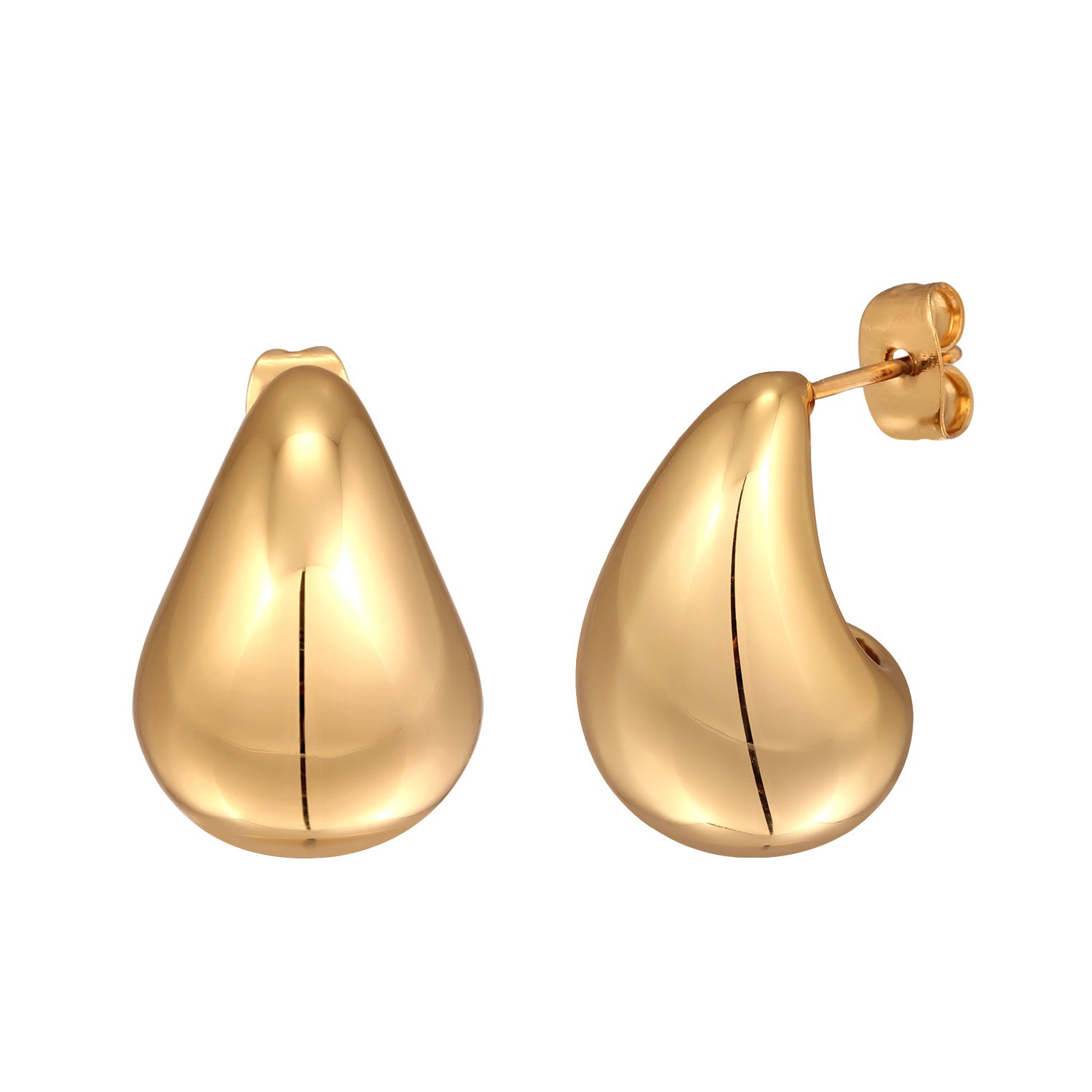 Gold - Elli | Ohrstecker Tropfen | Messing | Goldfarben