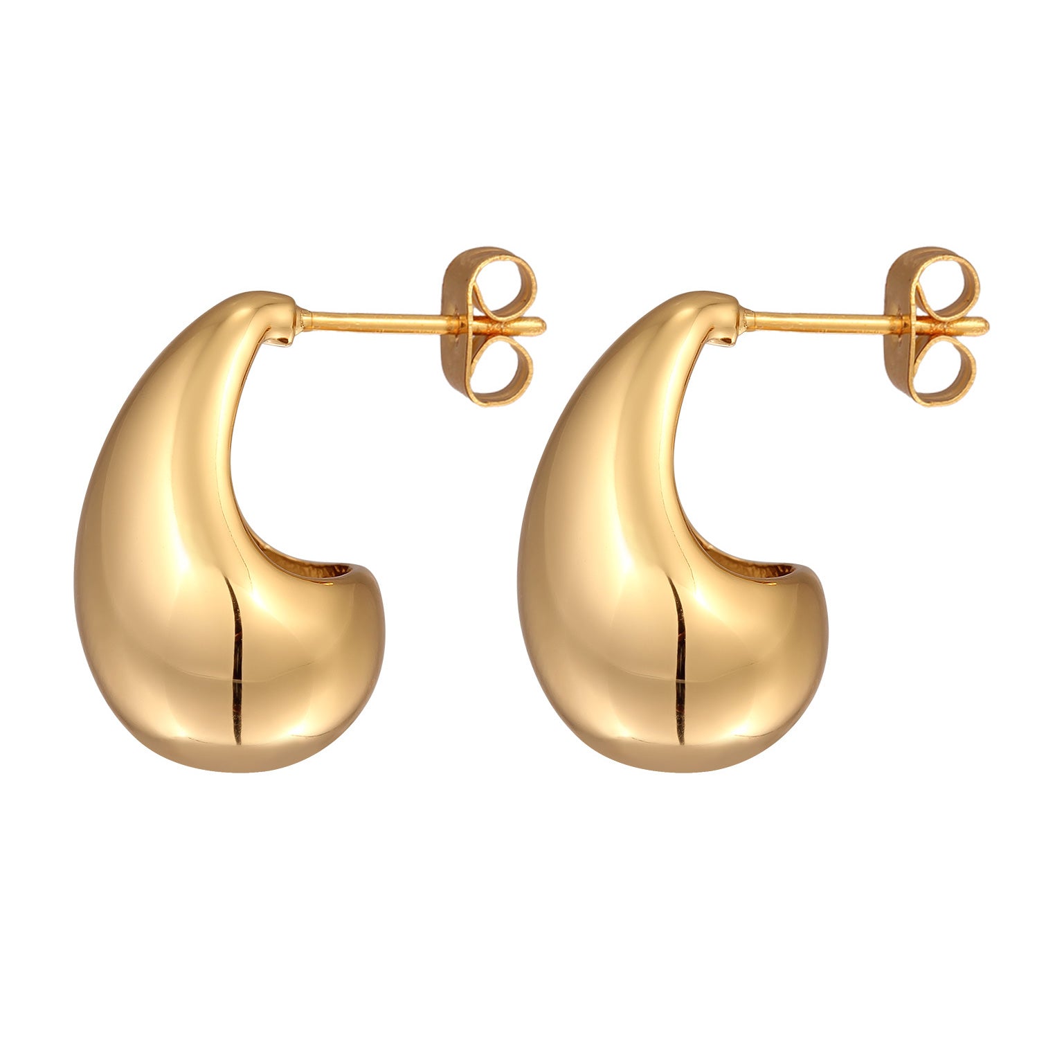 Gold - Elli | Ohrstecker Tropfen | Messing | Goldfarben