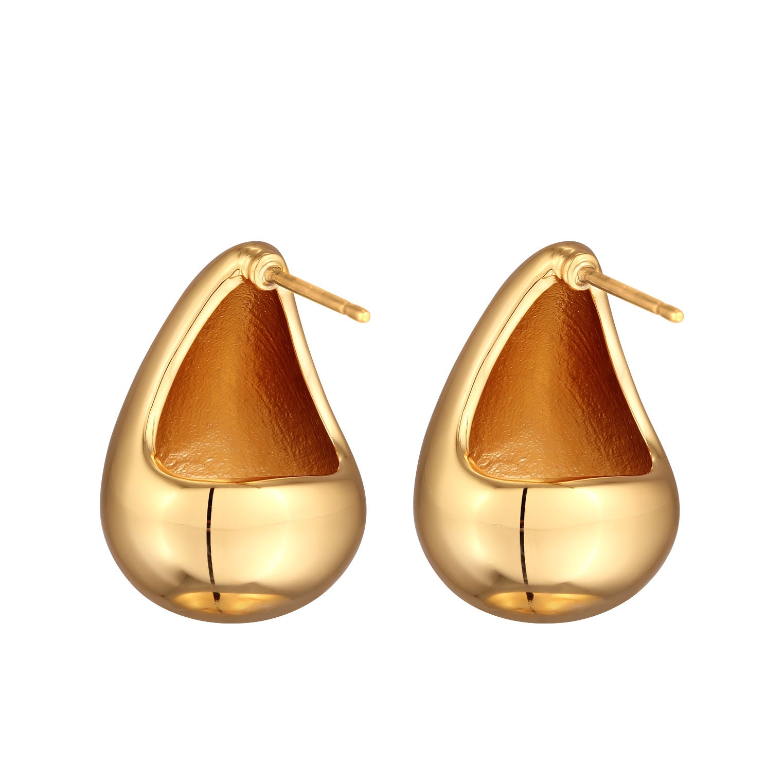 Gold - Elli | Ohrstecker Tropfen | Messing | Goldfarben