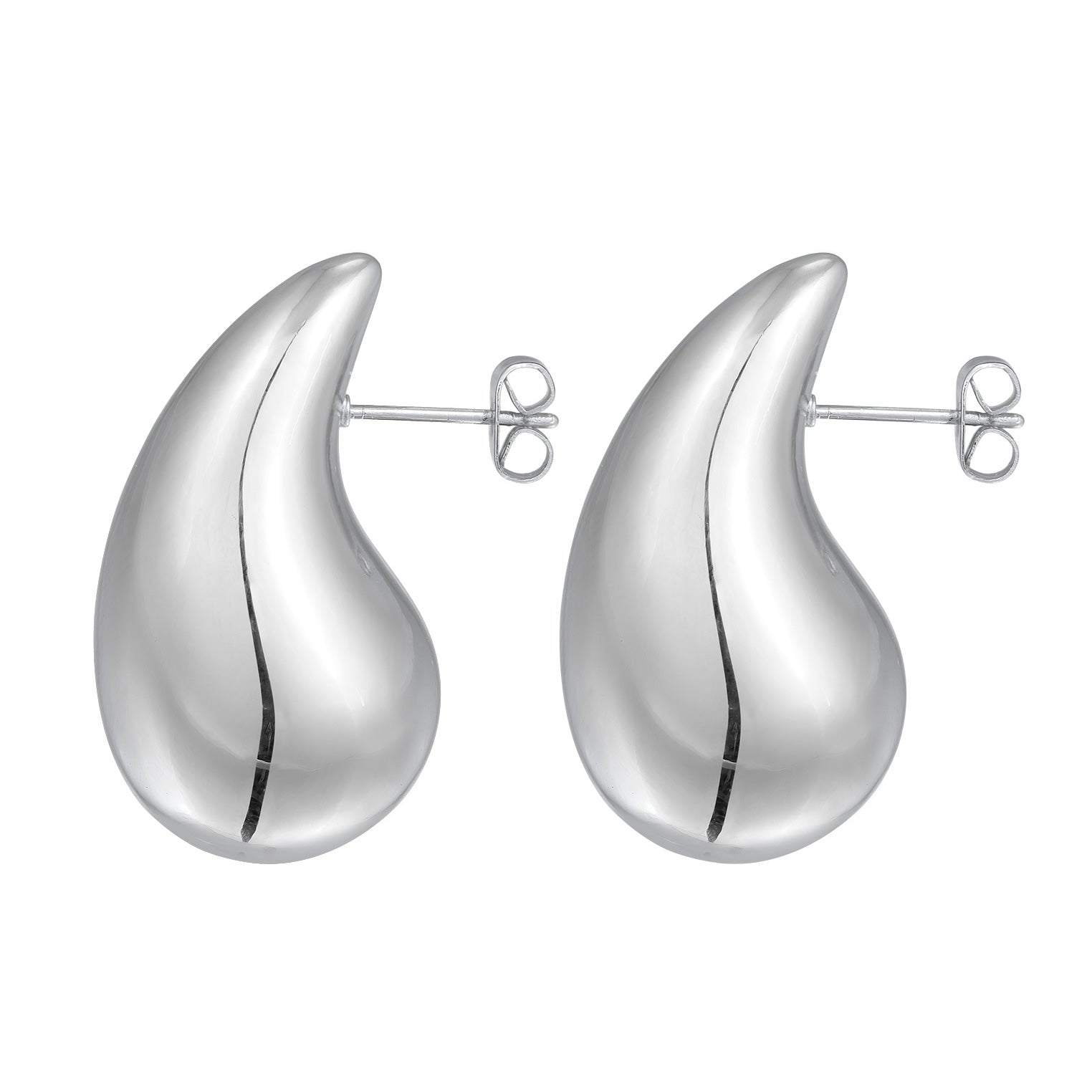 Silber - Elli | Ohrringstecker Tropfen | Messing