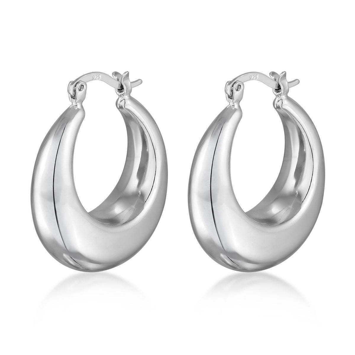 Silber - Elli | Creolen | Messing | Silber Finish