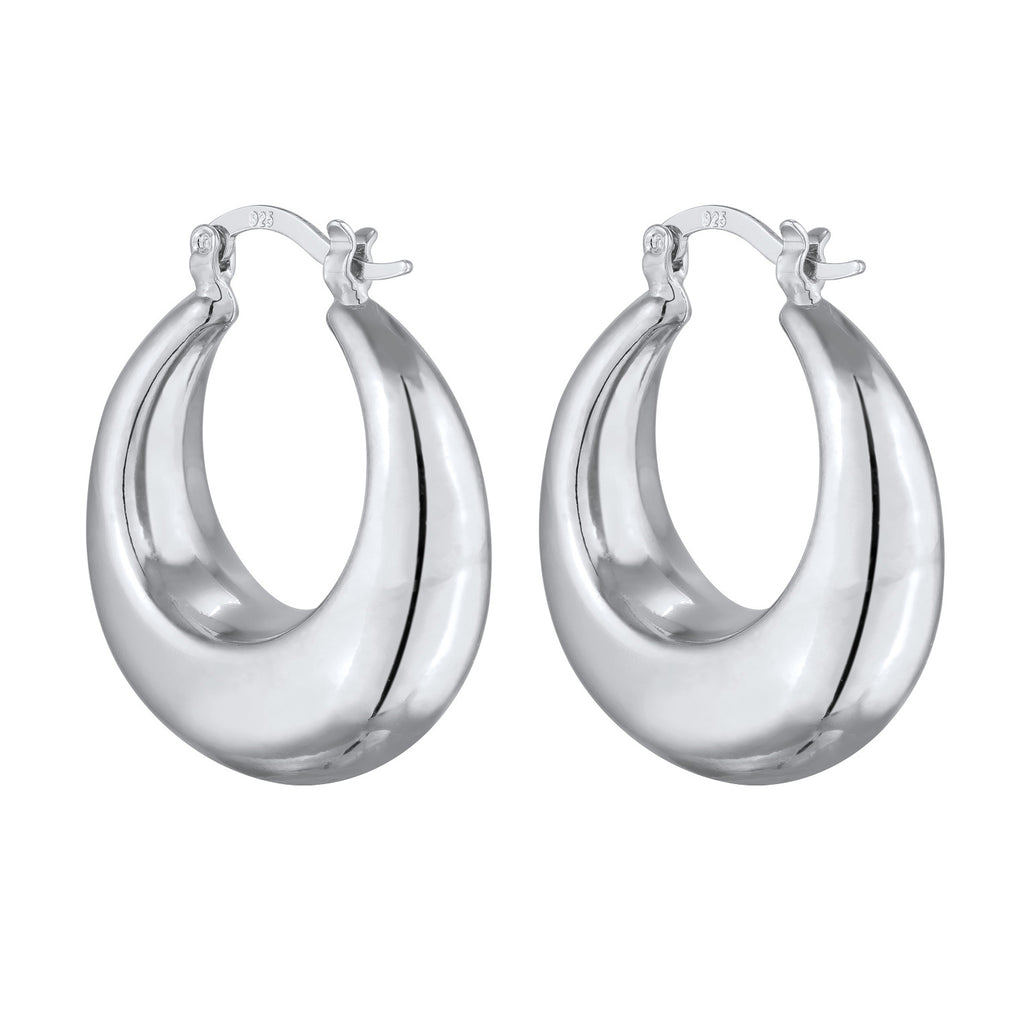 Silber - Elli | Creolen | Messing | Silber Finish