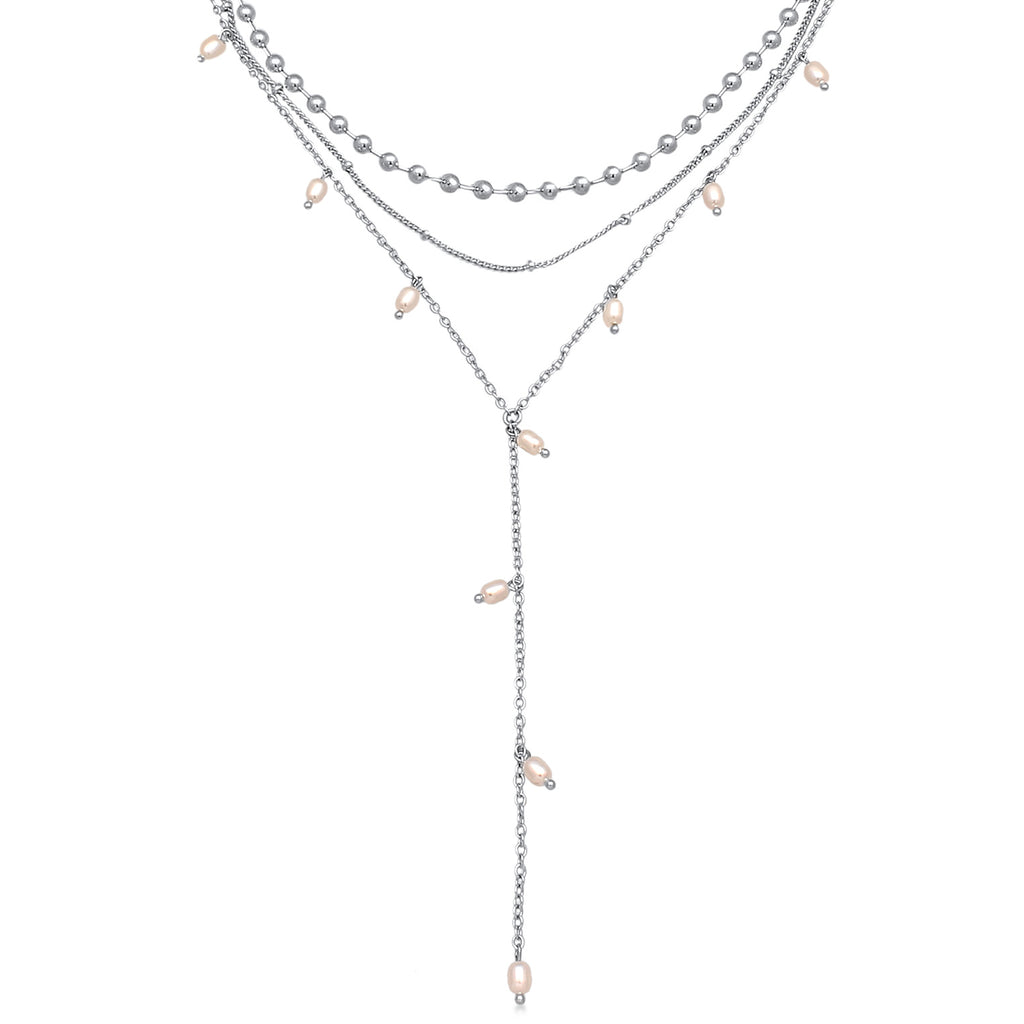Silber - Elli | Perlen Layer | Kugelketten | Messing