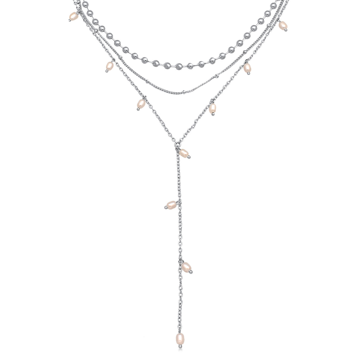Silber - Elli | Perlen Layer | Kugelketten | Messing