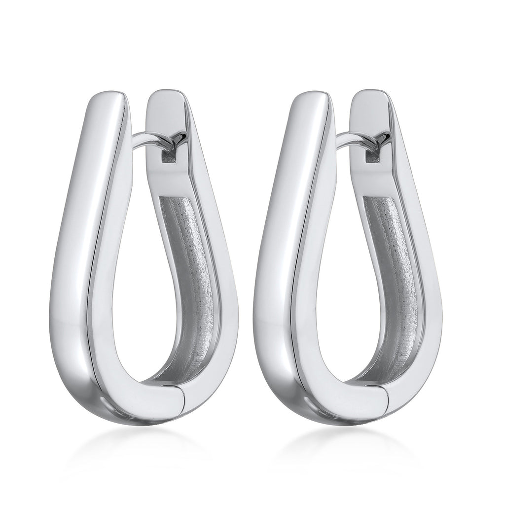 Silber - Elli | Creolen Ohrringe Oval | Messing