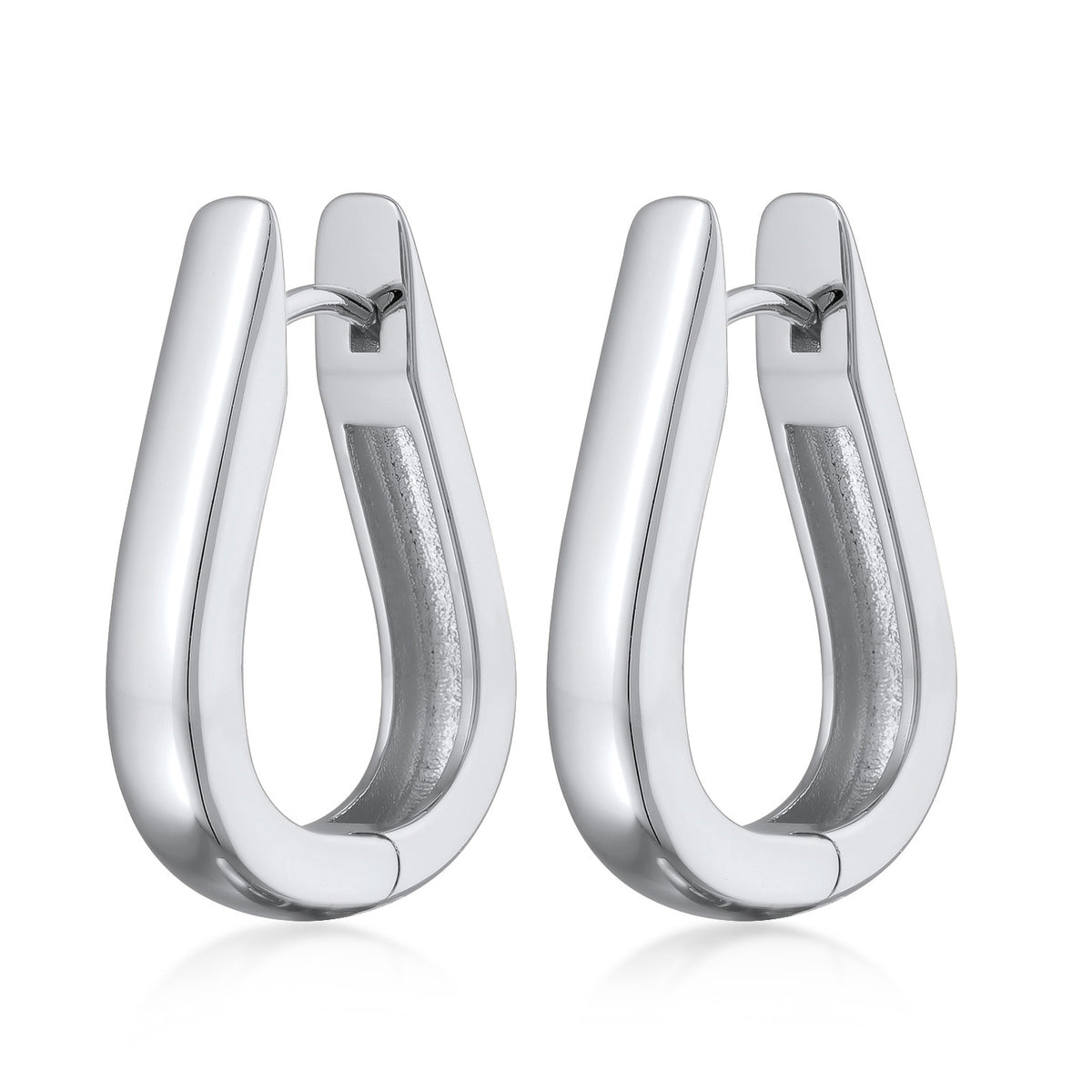 Silber - Elli | Creolen Ohrringe Oval | Messing